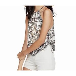 Free People Sophia Handkerchief Paisley Halter Top Sz M Boho